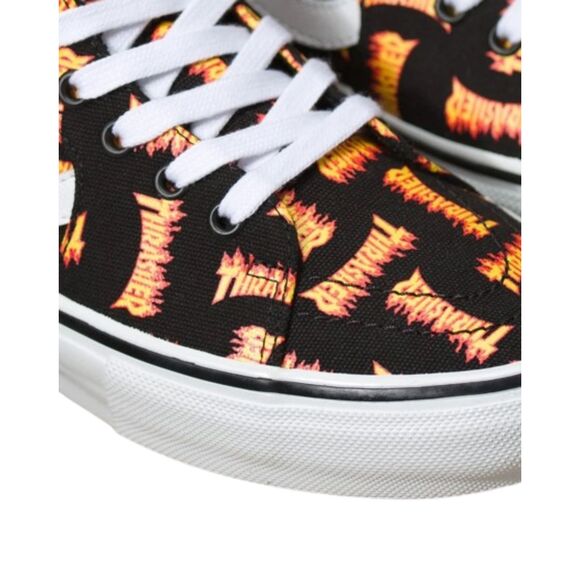 Vans x Thrasher Skate Sk8-Hi PopCush Black Multi Flame Logo Men’s Size 6 - New - Picture 5 of 7